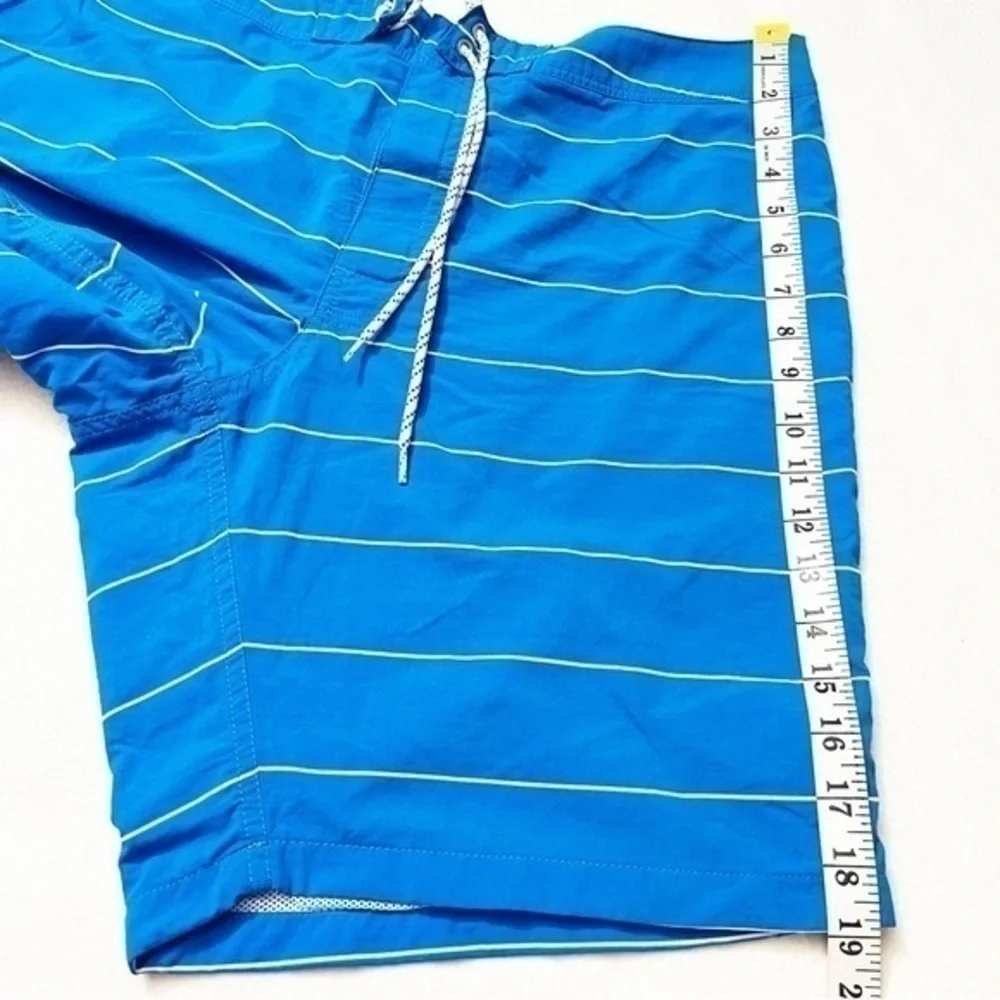 J. Crew High Rise Striped Swim Trunk Men Size 36 Color blue/white